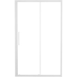 Leroy Merlin Porta doccia scorrevole L 162-166 cm x H 195 cm, per nicchia in vetro trasparente SP. 6 mm, profilo opaco bianco, serie Record