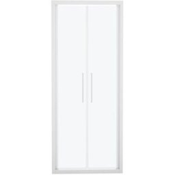 Leroy Merlin Porta doccia saloon L 72-76 cm x H 195 cm per nicchia in vetro smerigliato SP. 6 mm, profilo opaco bianco, serie Record