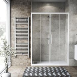 Leroy Merlin Porta doccia scorrevole L 167-171 cm x H 195 cm, per nicchia in vetro trasparente SP. 6 mm, profilo opaco bianco, serie Record