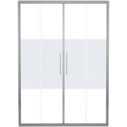 Leroy Merlin Porta doccia scorrevole L 152-156 cm x H 195 cm per nicchia in vetro smerigliato SP. 6 mm, profilo lucido cromo, serie Record