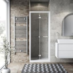Leroy Merlin Porta doccia pieghevole L 72-76 cm x H 195 cm per nicchia in vetro trasparente SP. 6 mm, profilo opaco bianco, serie Record