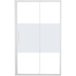 Leroy Merlin Porta doccia scorrevole L 127-131 cm x H 195 cm per nicchia in vetro smerigliato SP. 6 mm, profilo opaco bianco, serie Record