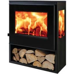 PANADERO Stufa a legna Java Trivision 8 kW nera