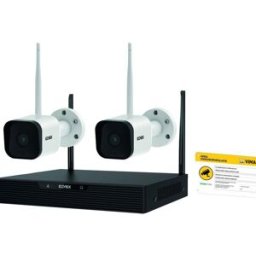 ELVOX VIMAR Kit di videosorveglianza da interno / esterno senza fili 46305.D Kit Wi-Fi 4ch 4Mpx con 2 tlc 4 telecamere, bianco