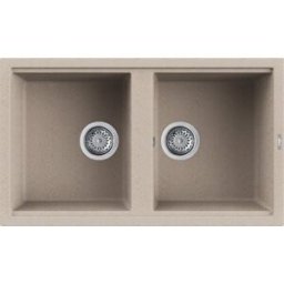 ELLECI Lavello sopratop 2 vasche in quarzo avena L 86 x L 51 cm