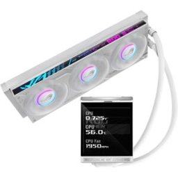 Asus Rog Strix Lc Iv 360 Argb Lcd White Edition Cpu Liquid Cooler Display Lcd Intel 1851/1700 Amd Am5/am4