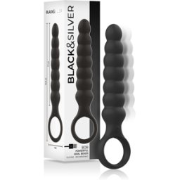 Plug Anale Vibrante Black&Silver Bob — Silicone Morbido