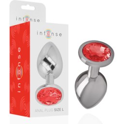INTENSE ANAL TOYS Plug Anale in Metallo Intense Diamond Jewel — Cristallo Rosso, L