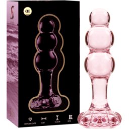 NEBULA SERIES BY IBIZA Plug Anale in Vetro Borosilicato Nebula Series Modello 1 — Rosa