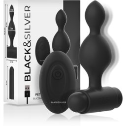 Plug Anale Vibrante con Telecomando Black&Silver Tucker — 8 cm