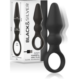 Plug Anale Vibrante Black&Silver Ozzy — Silicone Doppio Strato