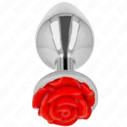 Plug Anale Metallico Kink Pleasure Plugs Rosa Rossa — Taglia L