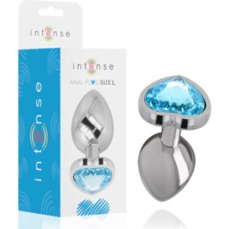 INTENSE ANAL TOYS Plug Anale in Metallo Intense Diamond Jewel — Blu, Taglia L