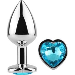 SECRETPLAY TOYS Plug Anale in Metallo Secretplay — Cuore Blu, 7 cm