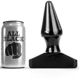 Plug Anale a Cono All Black — 16 cm