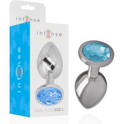 INTENSE ANAL TOYS Plug Anale in Metallo Intense Diamond — Cristallo Blu, Taglia L