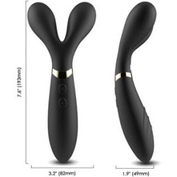 ARMONY MASSAGERS Vibratore Wand Doppia Testa Armony Y-Wand — 18 Modalità, Nero