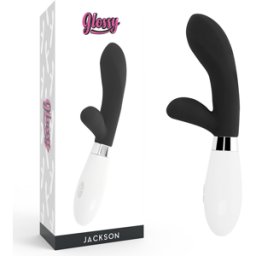 Vibratore Rabbit Glossy Jackson — Silicone, 10 Funzioni, Nero