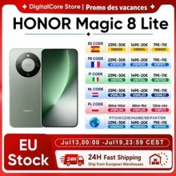 Honor Nuovo Magic8 Lite Versione EU 2026 Smartphone 5G Android, Telefoni Cellulari Senza Scheda SIM, 6 Gen 4 mAh, Fotocamera IA 108MP OIS