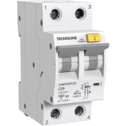 Tecnomat MAGNETOTERMICO DIFF TECNOLINE 2P 25A 230/240VAC TIPO A 6kA 2 MODULI