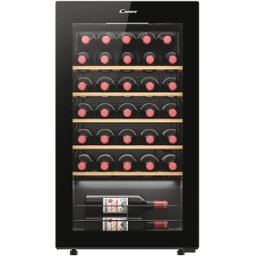 Candy CWC034 CANTINETTA, 34 bottiglie, 5 ripiani, dimensoni: L 47,5 cm, A 85 P 45,6 temperatura massima 20 °C, minima Nero, classe G