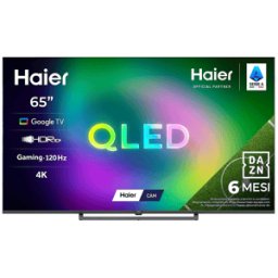 HAIER H65S80GUX TV QLED, SMART TV, 65", Silver, Abbonamento DAZN Full 12 mesi incluso