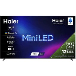 HAIER H75M92FUX TV D-LED, SMART 75", Black, Abbonamento DAZN Full 12 mesi incluso