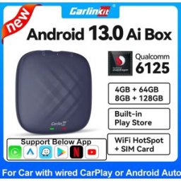 Carlinkit 2026 NUOVO CarPlay Ai Box Qualcomm QCM6125 SM6225 8-Core CPU Android 13 Wireless Carplay Android auto GPS 4G LTE per Wired CarPlay Car