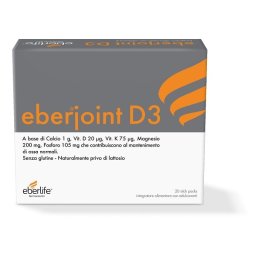 Eberjoint D3 Integratore Calcio Vitamina D K e Magnesio, 20 Stick Pack