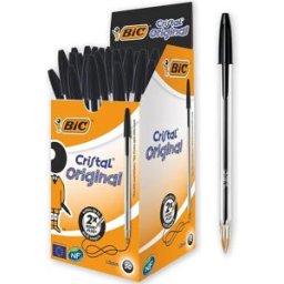 NONE Penna a sfera BIC Cristal, Originale, Ideale per materiale scolastico, Blu, Nero, Rosso, Verde, Punta Media (1.0mm), Articoli per ufficio e cancelleria.