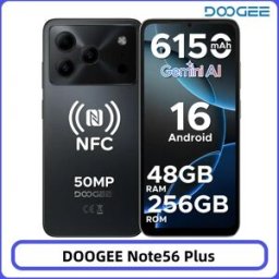 DOOGEE Note56 Plus Smartphone Android 16, 48GB 256GB, Batteria Grande da 6150mAh, Display da 6.56'' a 90Hz, Fotocamera da 50MP, NFC, Telefoni Cellulari