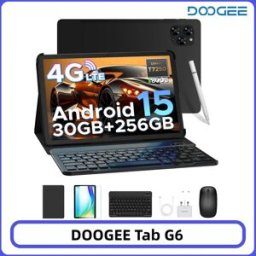 DOOGEE Tab G6 Tablet PC 30GB 256GB Android 15 Doppi Altoparlanti Display HD da 11'' Widevine L1 Batteria da 8000mAh Smart Pad 2 in 1