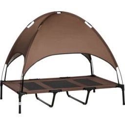 PawHut Cuccia per cani e gatti con supporto per zampe, grande comfort, tessuto velum anti-UV, microforato Oxford + ombrellino + borsa per il trasporto inclusa