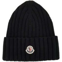 Moncler Beanie in lana con patch logo