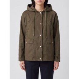 Herno Giacca leggera corta in cotone con cappuccio e tasche a toppa Verde Taglia 38