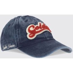 Golden Goose Cappello da baseball in denim vintage con patch logo ricamato Blue Taglia OS