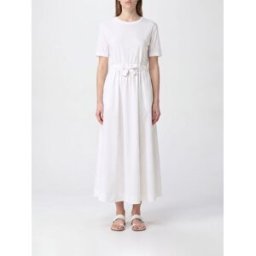Herno Abito midi A-line in taffetà con coulisse in vita Bianco Taglia 44