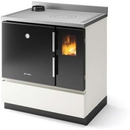 Stufa Morgana SX CS Thermos a legna, Metallo Avorio, Uscita fumi superiore, 7,0kW