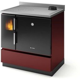 Stufa Morgana DX CS Thermos a legna, Metallo Rosso Metallizzato, Uscita fumi superiore, 7,0kW