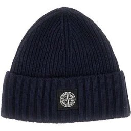 Stone Island Beanie in maglia con patch logo