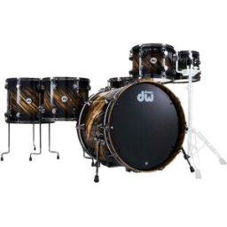 DW Exotic Royal Natural to Black Twisted Royal Ebony Exotic Natural to Candy Black Burst Gloss