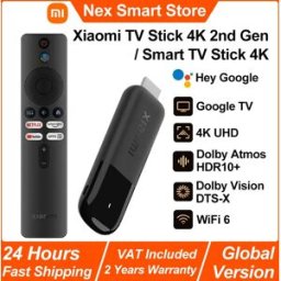 Xiaomi TV Stick 4K 2a generazione / Smart TV Stick 4K, supporti in streaming portatili, Netflix WiFi 6 Assistente Google, Smart TV Dongle BT5.2
