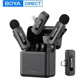 BOYA BY-V3 Microfono lavalier wireless per iPhone Serie 15/16 Samsung DJI Pocket 3 Tipo-c Smartphone Fotocamere Registrazione video