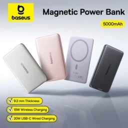 BASEUS 5000mAh Banca di potere magnetica 15W Wireless 20W Ricarica cablata Powerbank portatile sottile formato carta sottile per iPhone 17 Samsung