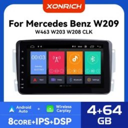 XONRICH Autoradio Android da 8 Pollici per Mercedes Benz W209 W168 W208 W463 M ML Vito Viano W639 Vaneo con DSP RDS Touch Screen Multimedia Stereo