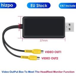 HIZPO Adattatore USB a CVBS RCA per uscita video, interfaccia HDMI per collegamento a monitor/dispositivo di visualizzazione per autoradio Android, accessori per auto