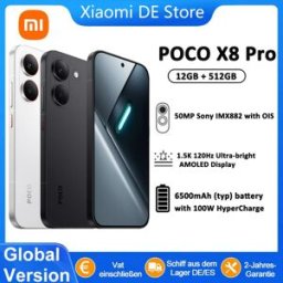 Xiaomi Versione Globale POCO X8 Pro 12GB 512GB Telefoni Cellulari con Display AMOLED Ultra Luminoso 1.5K 120Hz e Fotocamera ad Alta Risoluzione 50MP
