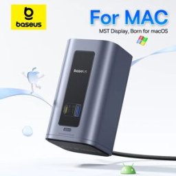 BASEUS USB C HUB per Mac DisplayPort 12 in 1 Display HDMI 4K a 60 Hz MST per MacOS Windows Docking Station USB 3.2 RJ45 PD 100W Hub