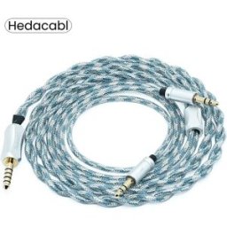 NONE Cavo per Cuffie Hedacabl Dual da 3,5mm a 3,5/4,4mm/4pin XLR, Cavo di Ricambio per Cuffie HIFIMAN, Denon, Sony