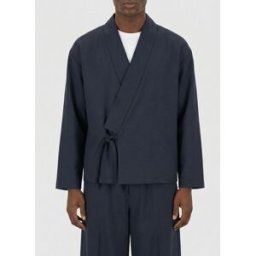 Kenzo Giacca a kimono in misto lana Blue Taglia XL